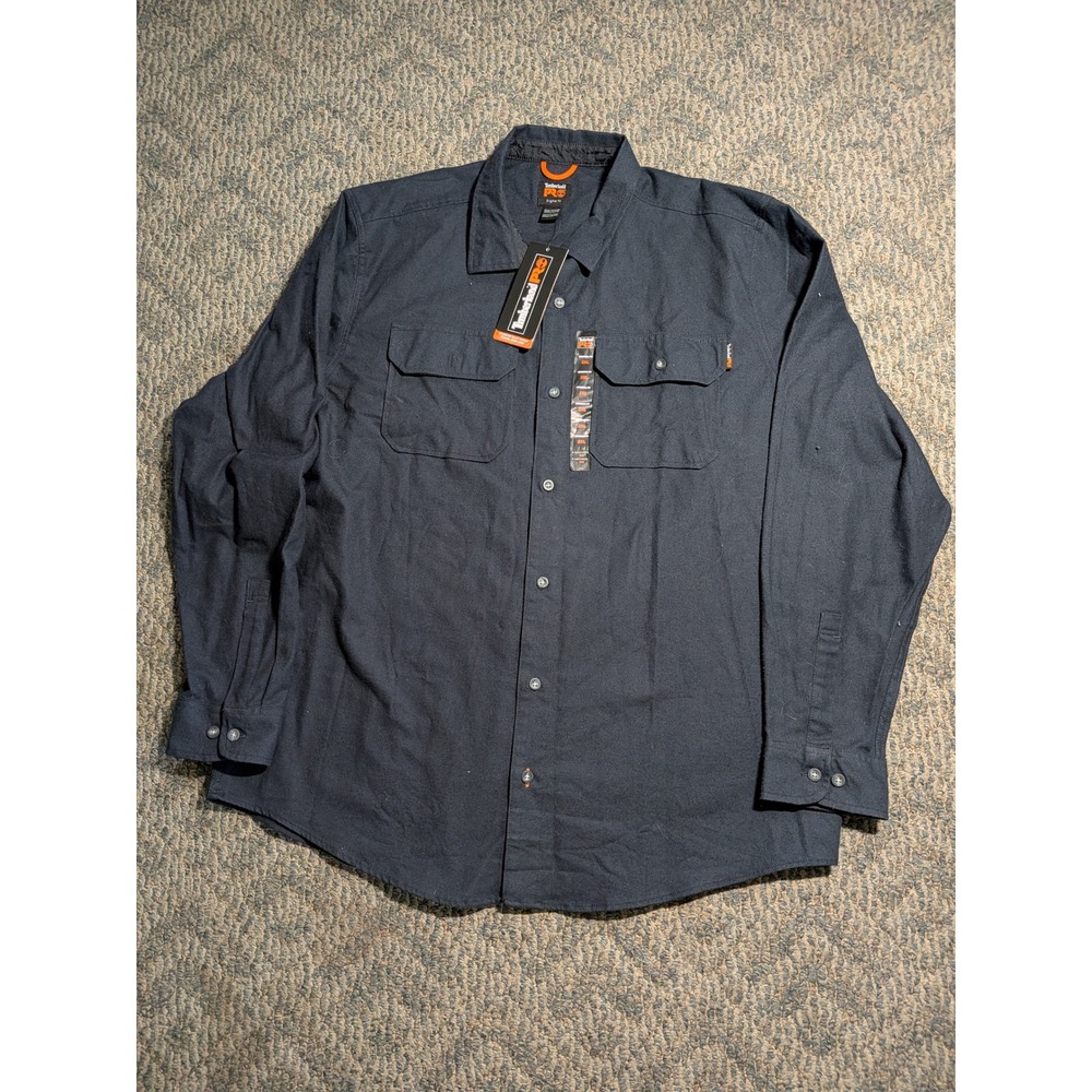 Timberland PRO Woodfort Heavyweight Flannel Work Shirt Dark Navy XXL TB0A1V4K434